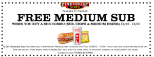 Free Medium Sub At Firehouse Subs With Combo Purchase (Today Only ...