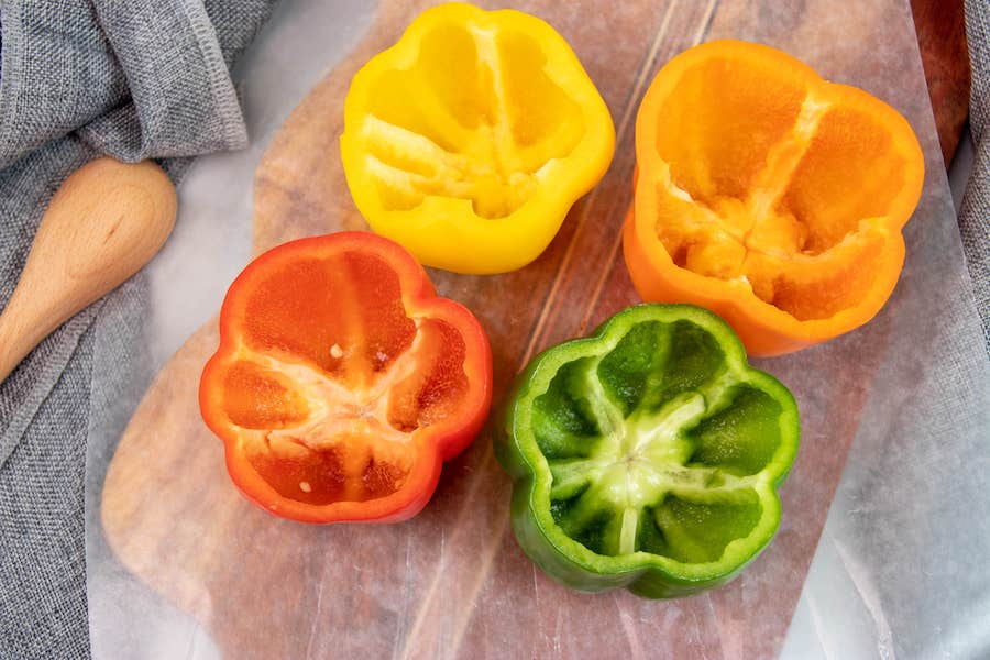 Multicolored Peppers Hollowed Out 