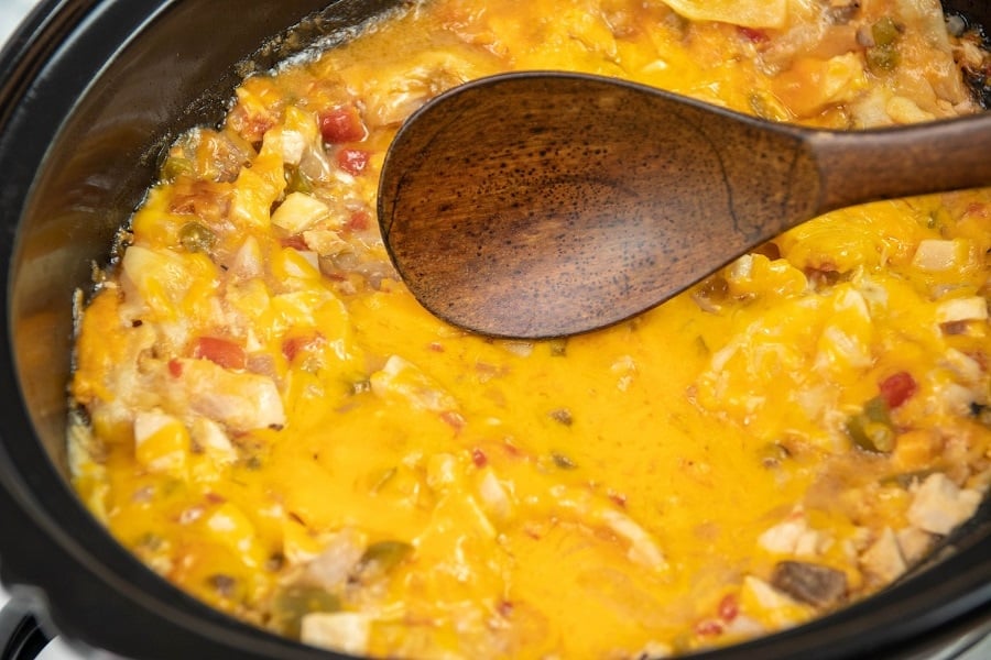 King Ranch Chicken Casserole in Crockpot 