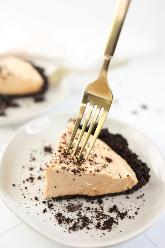peanut butter pie with fork