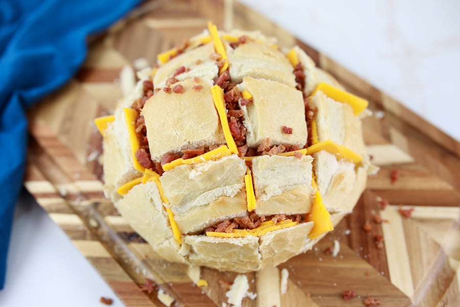 sourdough bread with cheese and bacon