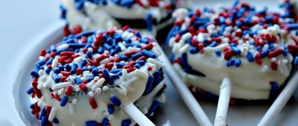 Patriotic Oreo Pops