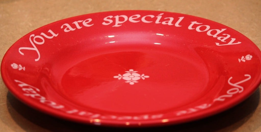 you are special red plate