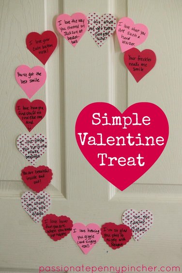 valentines hearts on bedroom door