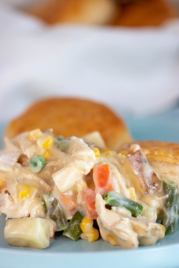 Slow Cooker Chicken Pot Pie on plate