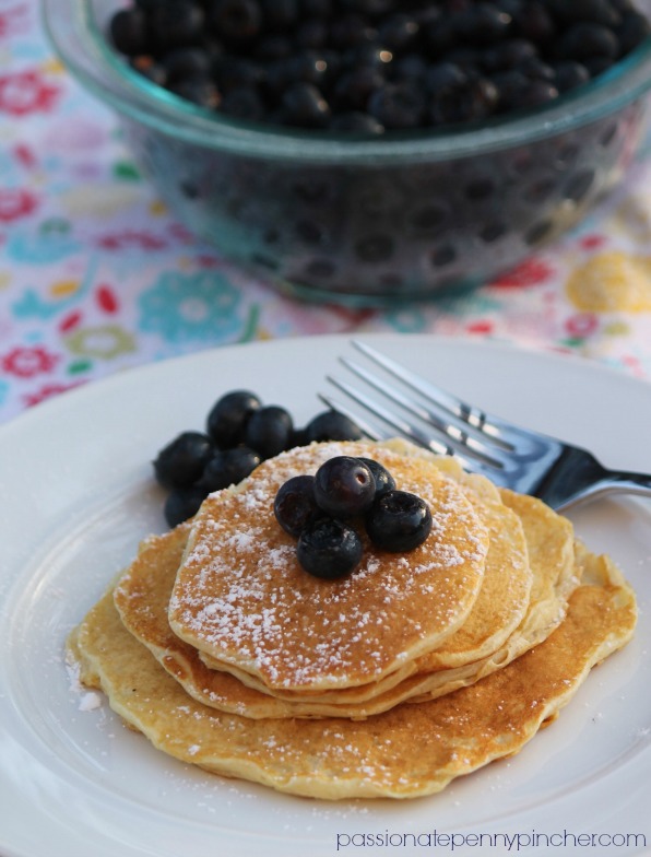 pancakes with blueberries on top 