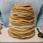 buttermilk pancake recipe vertical stack of pancakes