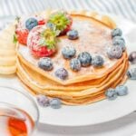 buttermilk pancake recipe cooked with berries