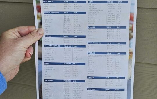 Stock up Price Sheet in hand