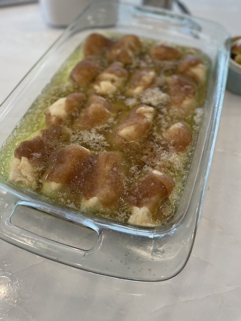 crescents in baking dish