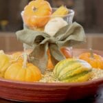 decorating for Fall using live pumpkin