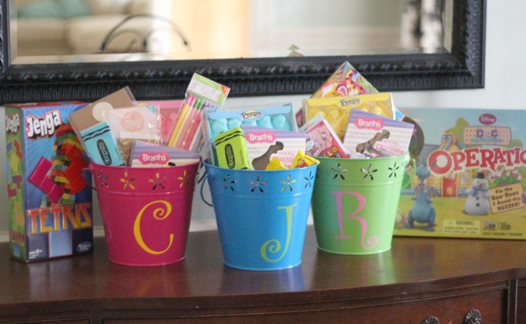 easter basket buckets with initials