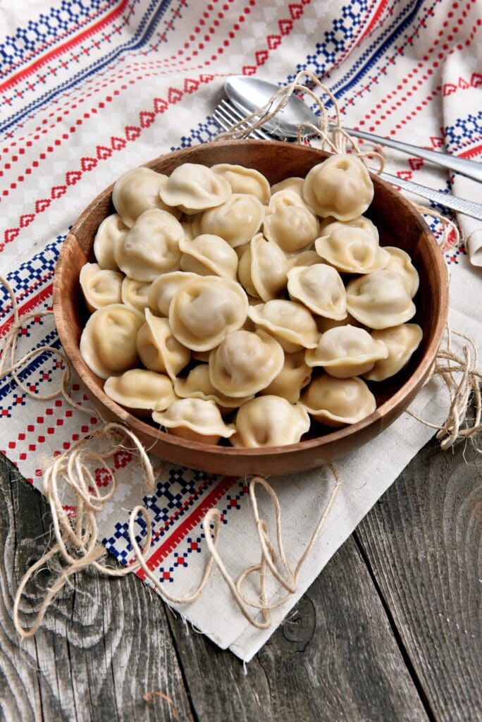 Ravioli cooked in bowl