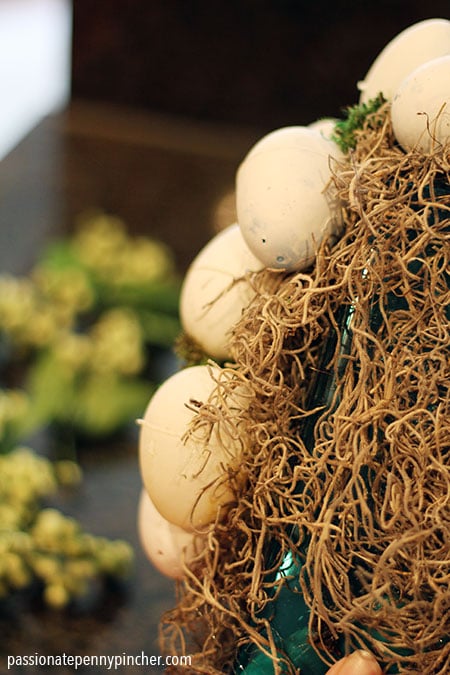 Close view of easter wreath