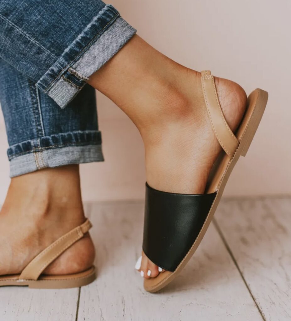 black sandals