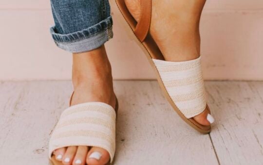 harper sling back sandals in beige
