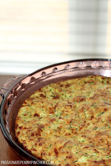 Crustless Zucchini Quiche Recipe in Baking Dish