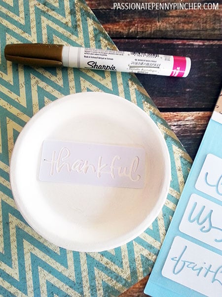 stenciling trinket tray 
