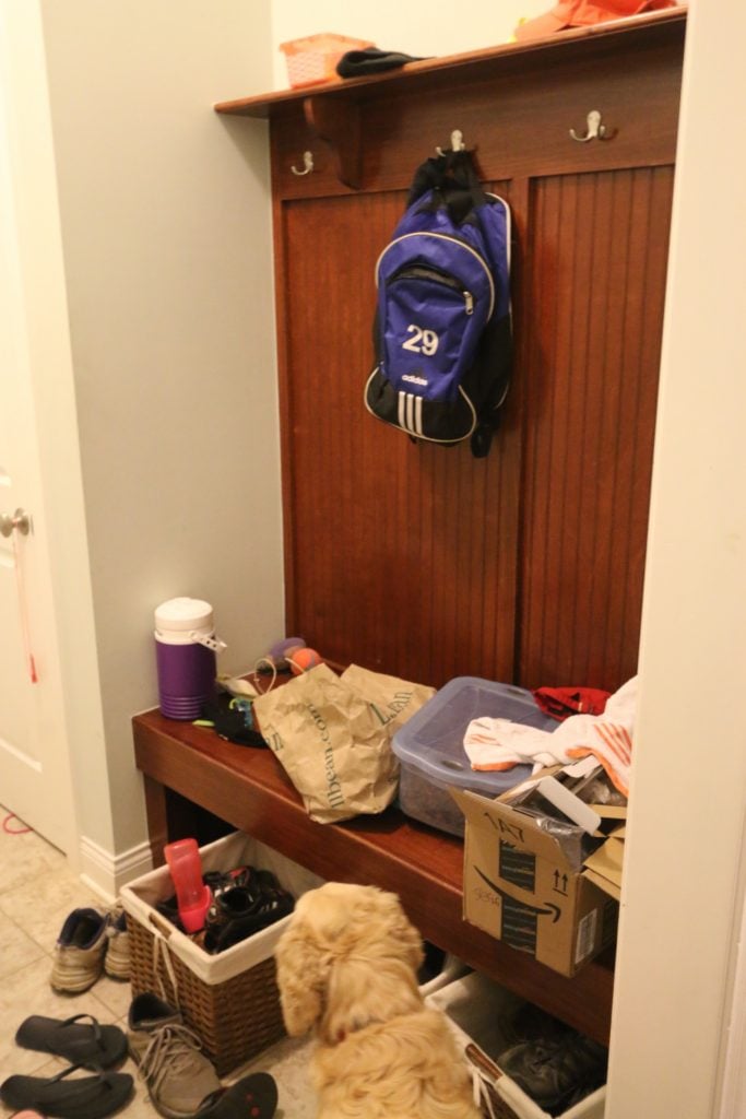 Mudroom Makeover Before Image