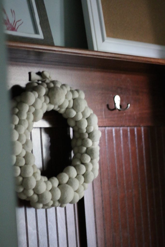Mudroom Makeover Wreath on Hook