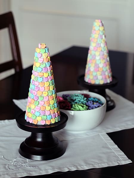 Candy Heart Tree Finished on Table