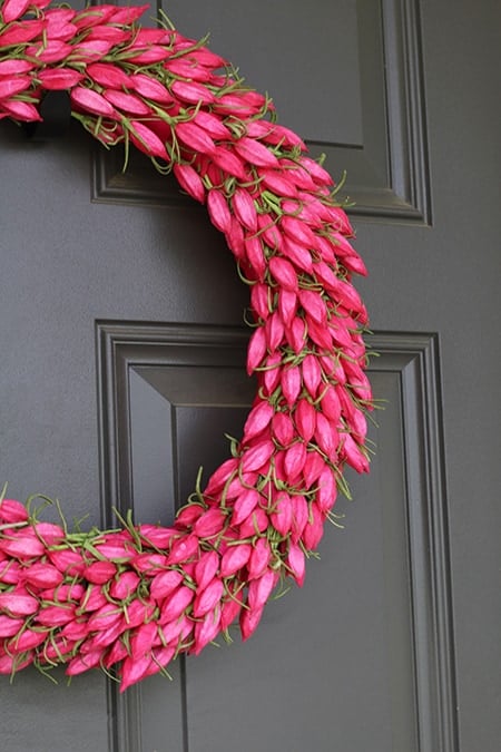 Tulip Wreath on Front Door