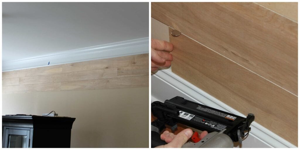 Laying Shiplap on Wall with Nail gun 