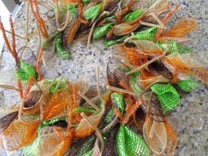 Making a DIY Deco Mesh Fall Wreath
