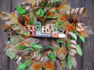 DIY Fall Deco Mesh Wreath