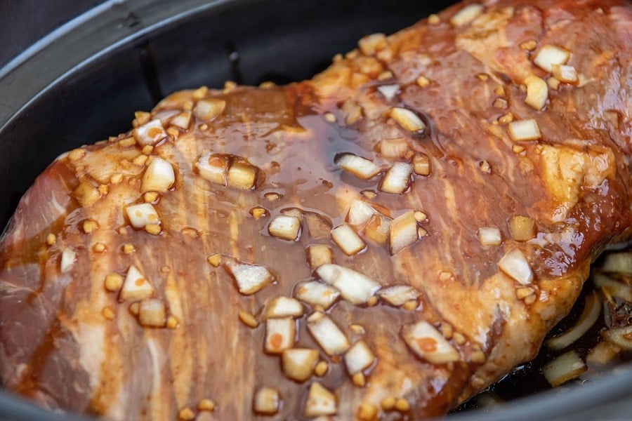 Open Faced Roast Beef Sandwich in Slow Cooker