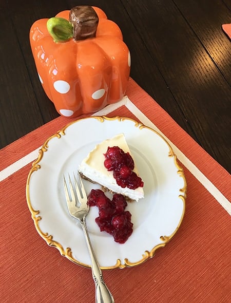 Instant Pot Thanksgiving Recipes - Cheesecake with Cranberry Topping