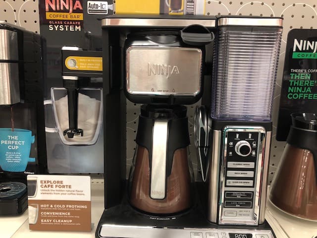 ninja coffee bar system on shelf at store