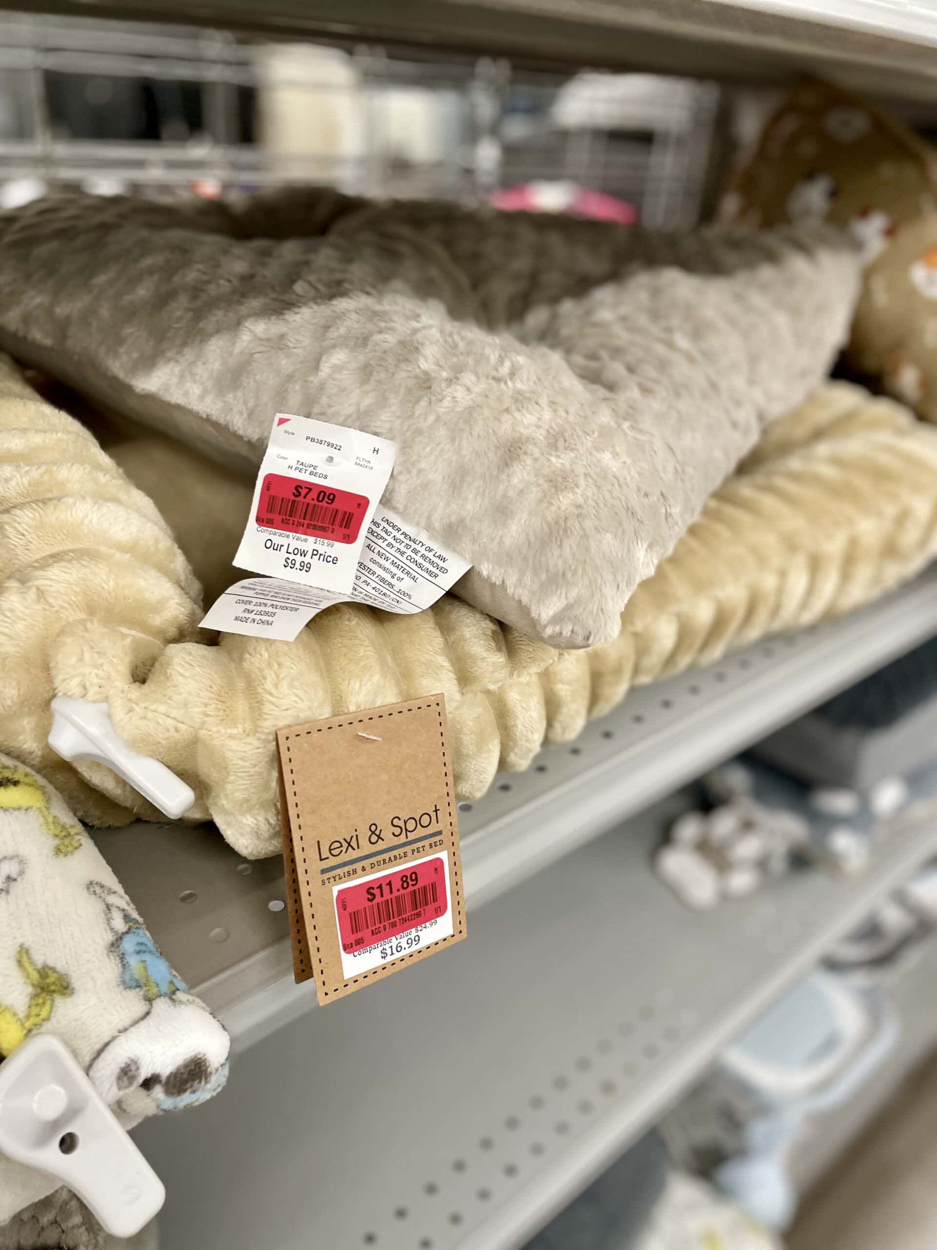 stack of pet beds