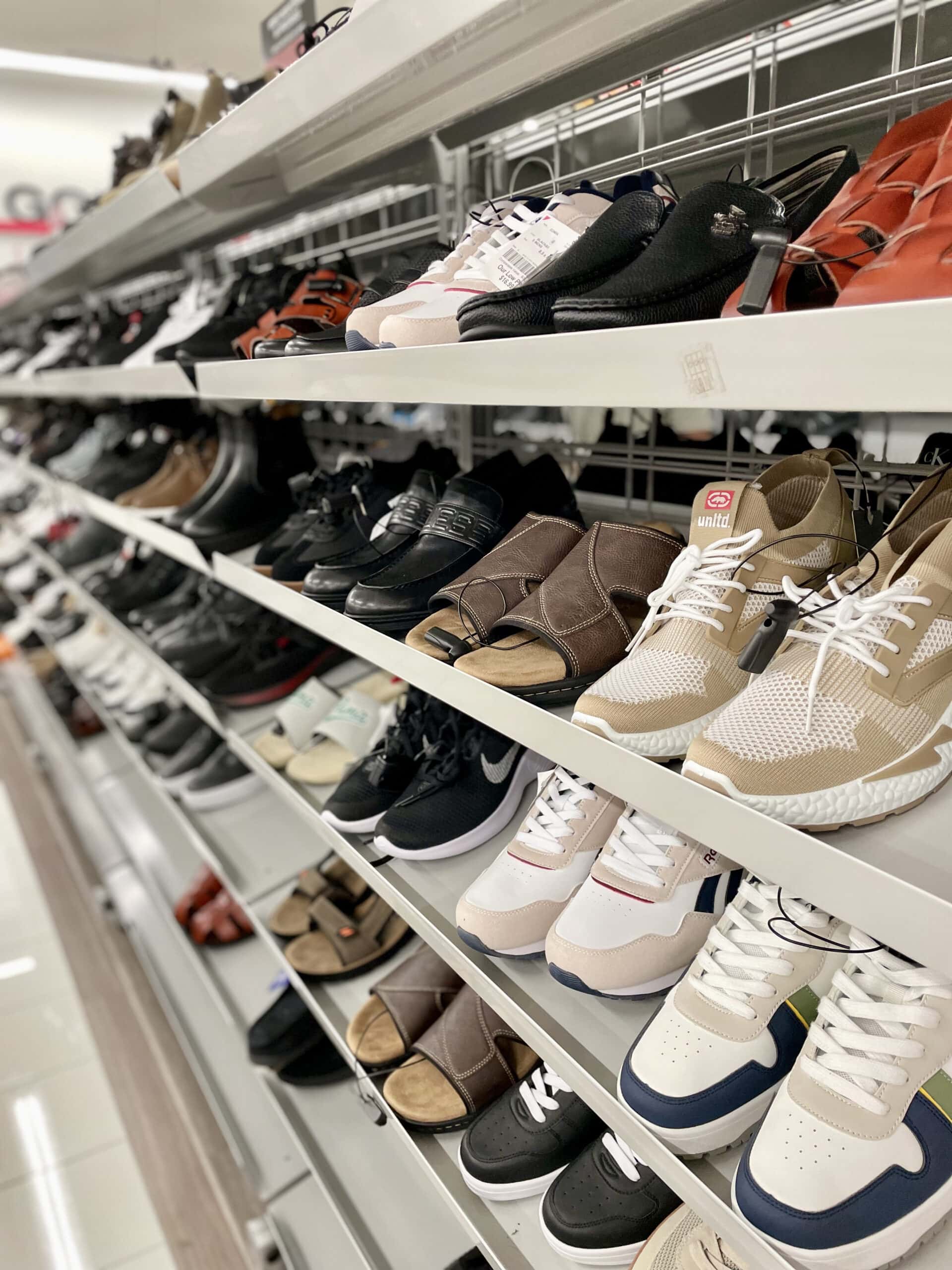 rack of shoes