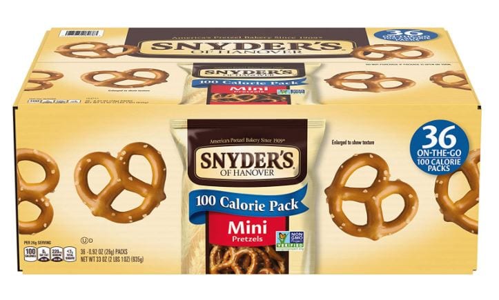 box of Snyders 100 calorie packs