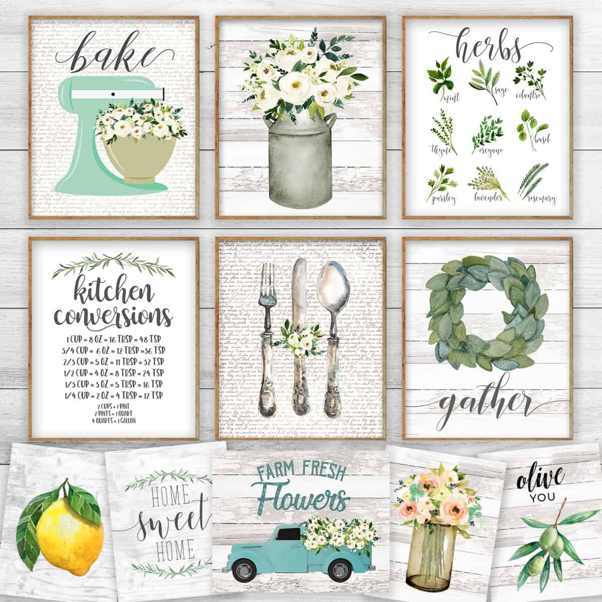 stylish kitchen prints | digital download | download... Rustic Cozy Kitchen Art Prints under $7 Shipped (Something for everyone!)
