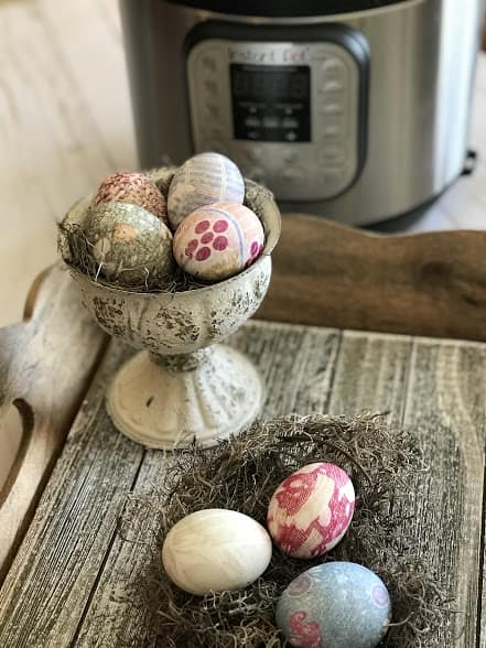 Silk Dyed Eggs with Instant Pot in the Background