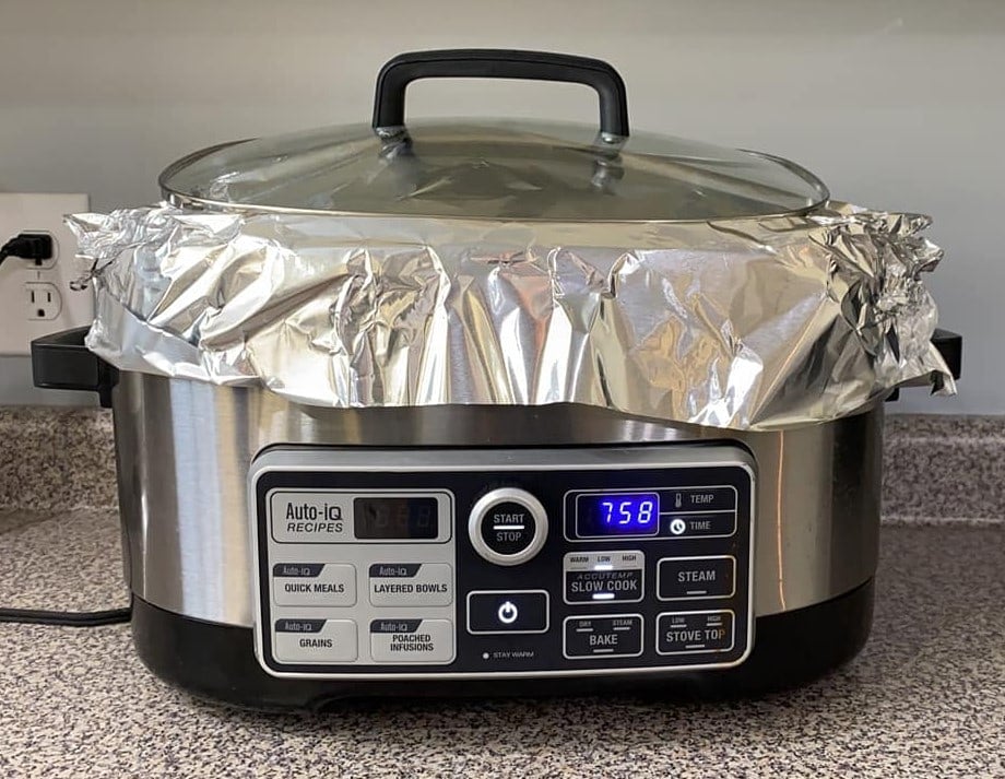 Turkey too big for your crock pot - using aluminum tent to cook a slow cooker ham