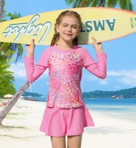 Seanrui Girls Swimsuit Rash Guard