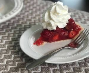 strawberry pie on plate