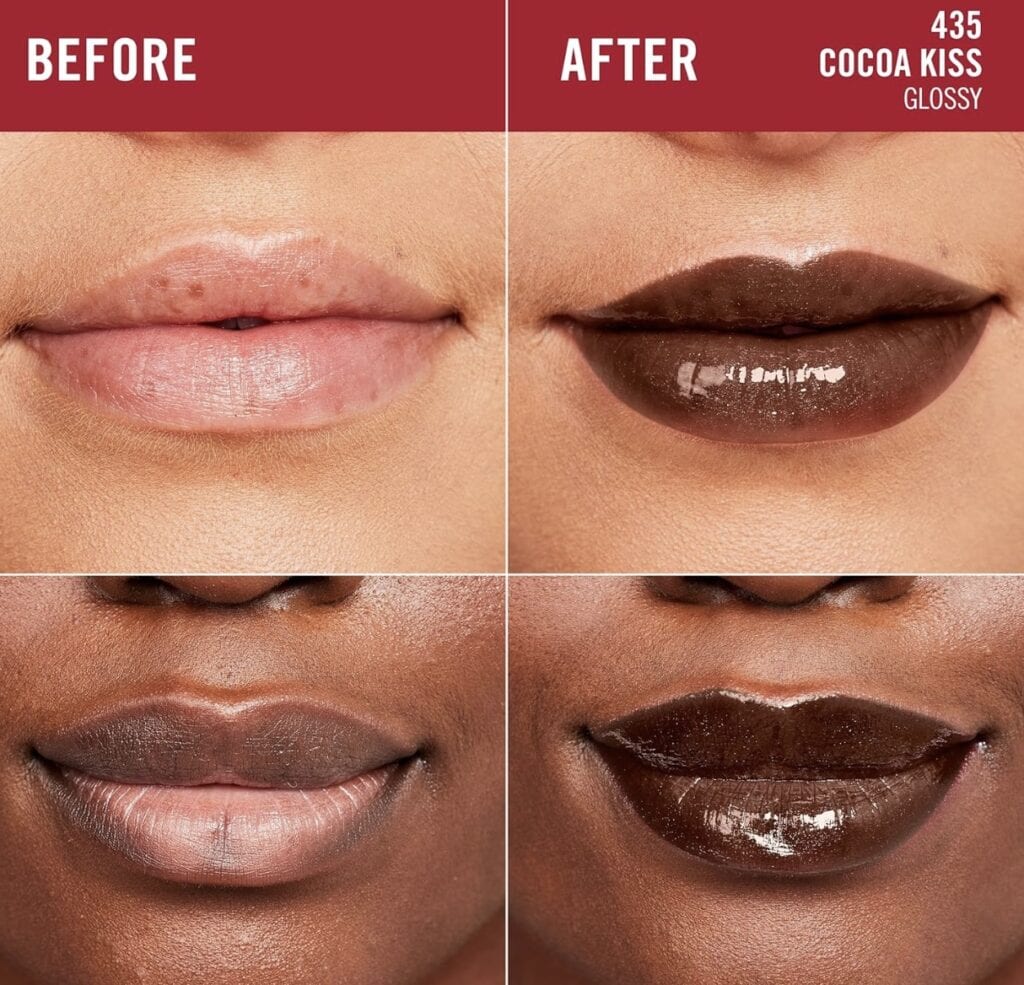 before after lip gloss