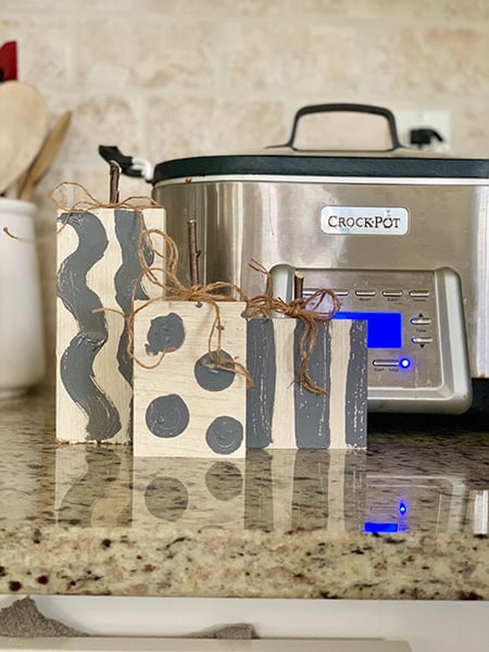 DIY Wooden Pumpkins on Counter 