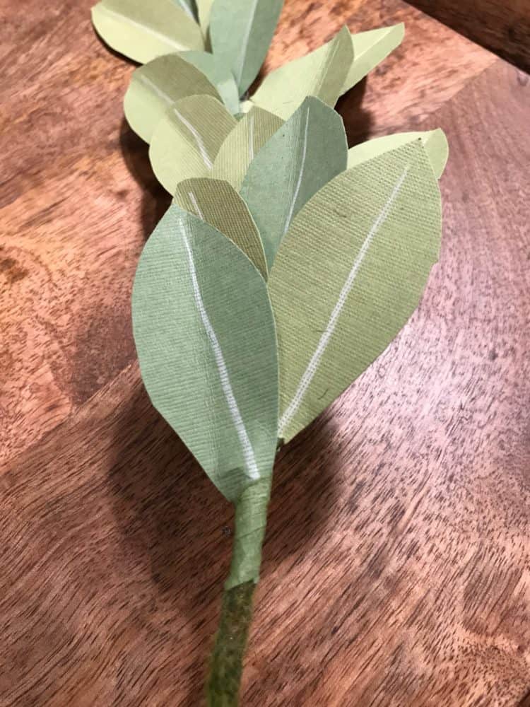 fake leaves with stems