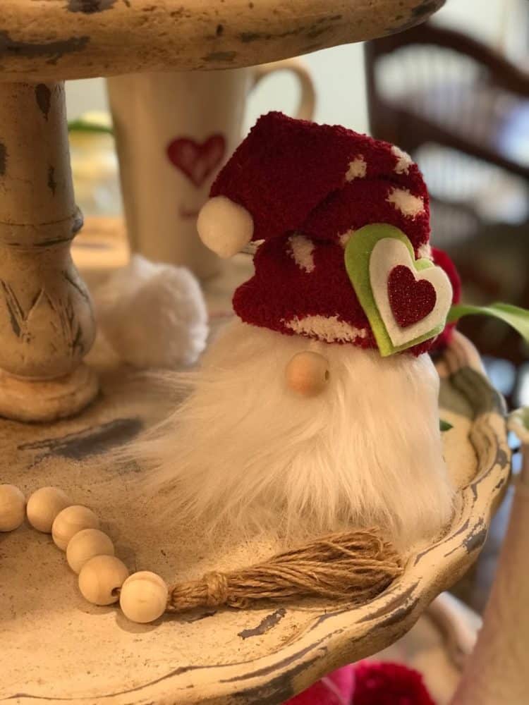 finished valentine gnome