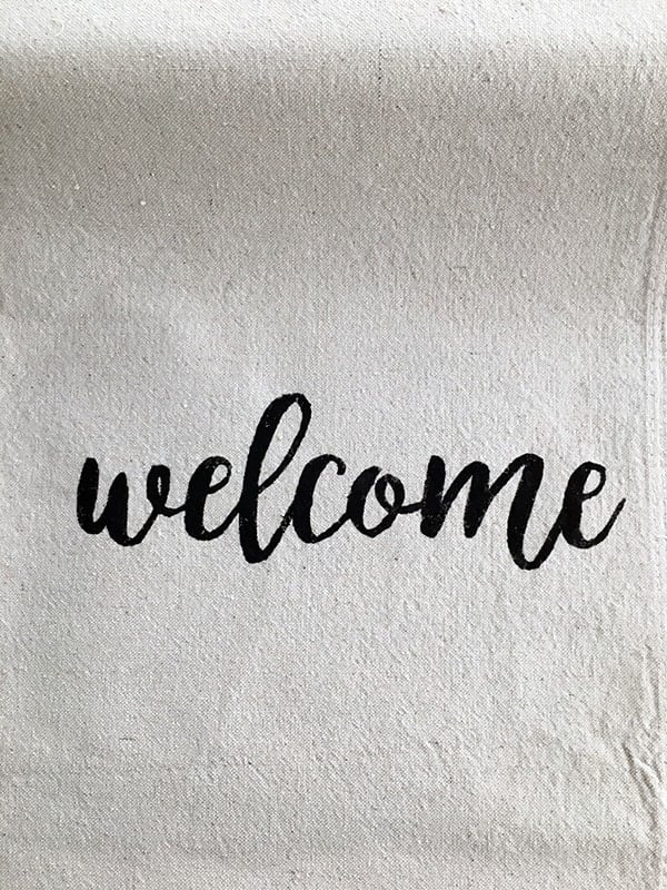 DIY Throw pillow cover stencil complete 