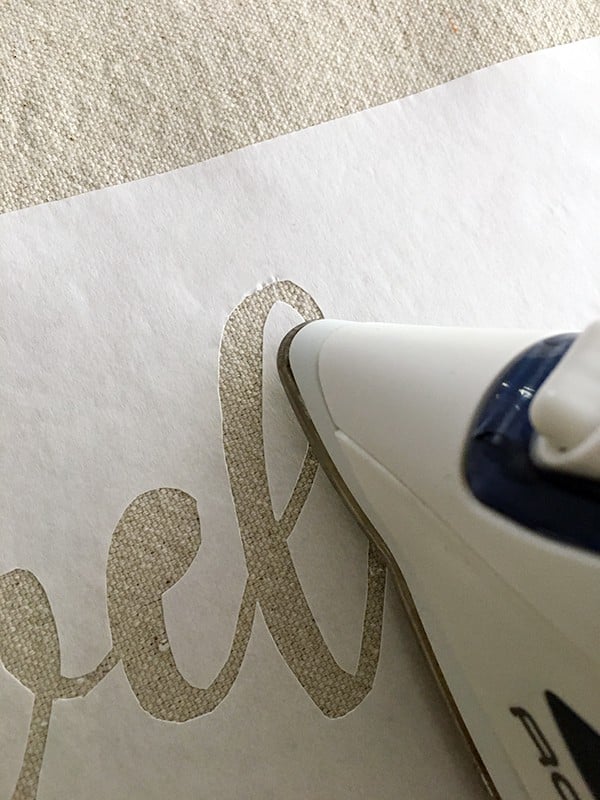 ironing stencil on fabric
