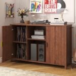 BROTTAR Mid Century Modern Record Player Stand with Vinyl Storage