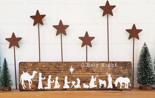 wooden nativity scene