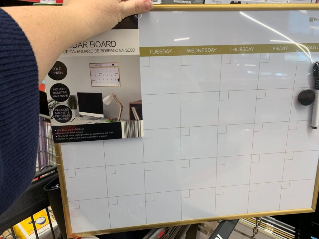 Dry Erase Calendar Board