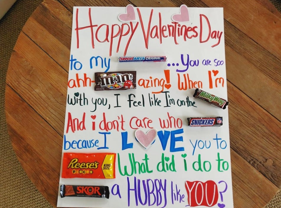 valentines poster with candy